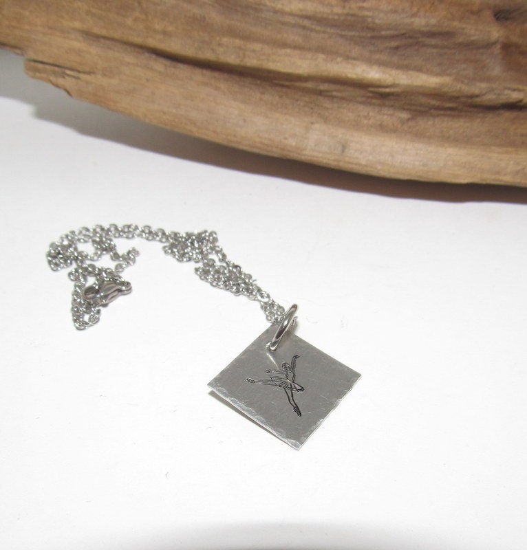 Ballerina dancer necklace for kids, kids necklace, recital gift for dancer, hand stamped jewelry, gift for daughter,, view 6