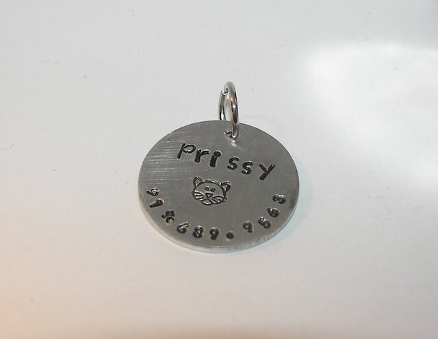Pet Id tagPersonalized pet tag, hand stamped pet , dog id tag, Dog info tag, pet info tag, custom pet tag, custom stamped pet ID