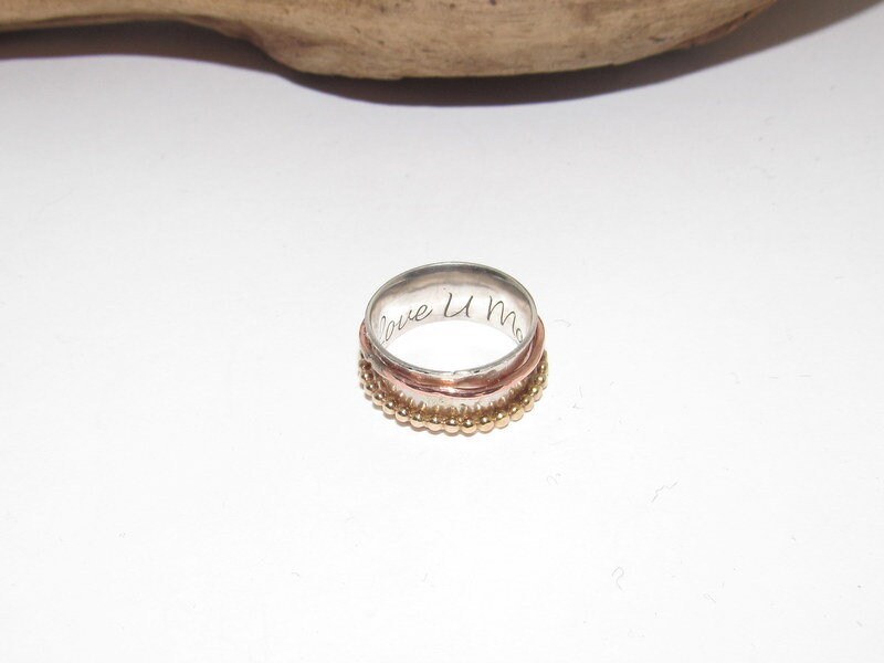 Sterling silver secret message spinner ring, custom personalized jewelry, hand stamped jewelry for mom, Anniversary gift for mom