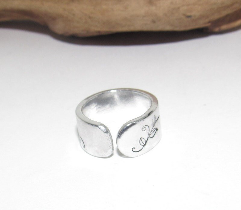 Faith Adjustable stamped ring, Faith aluminum ring, inspiration rings, adjustable silver ring, stamped jewelry,, view 6