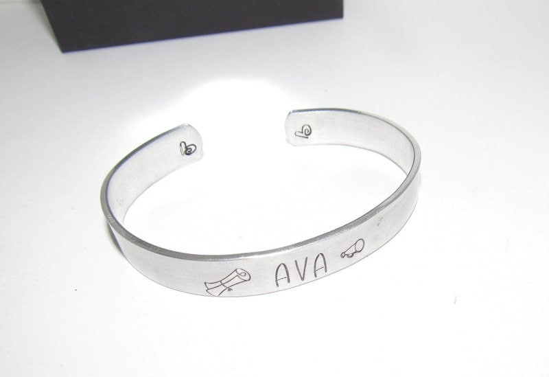 personalized pewter cuff bracelet with your wording , custom handstamped jewelry, customized jewelry, handstamped jewelry, view 2