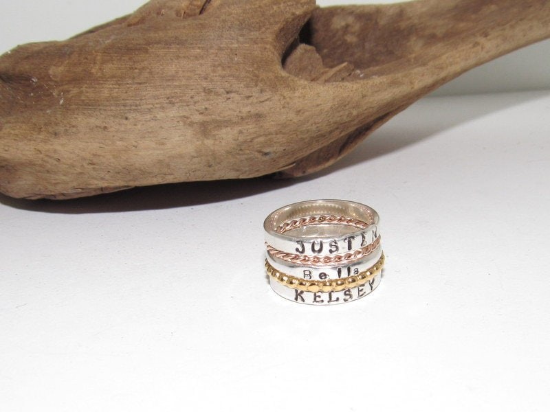 skinny stacking ring, custom stacking spacer rings , copper stack ring, rose gold ring, gold filled ring, sterling silver ring, view 5