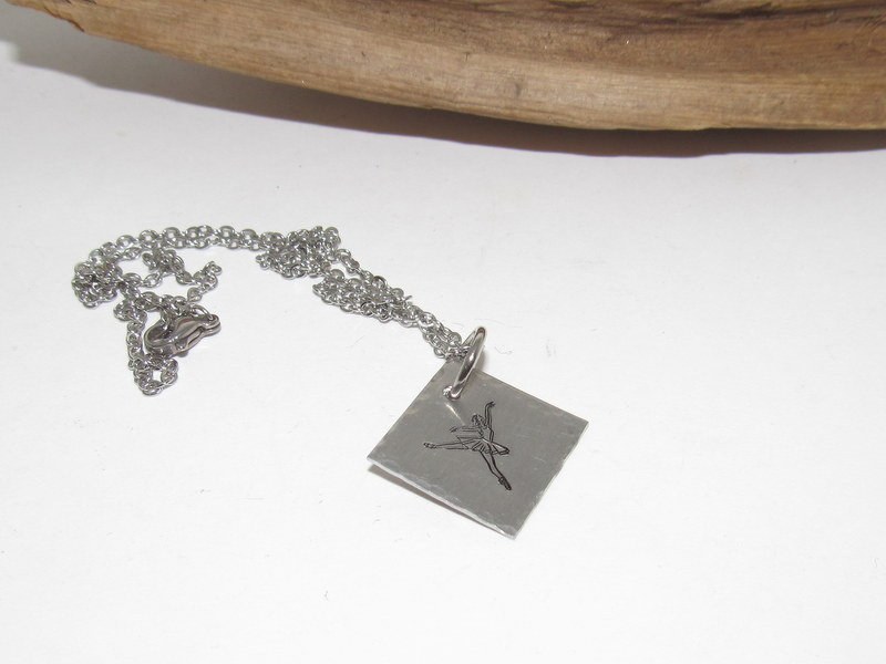 Ballerina dancer necklace for kids, kids necklace, recital gift for dancer, hand stamped jewelry, gift for daughter,