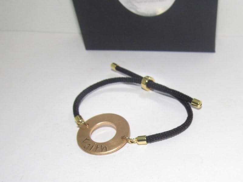 nugold washer word bracelet, personalized stamped washer , kids name bracelet , pick your word bracelet, , hand stamped jewelry, view 4