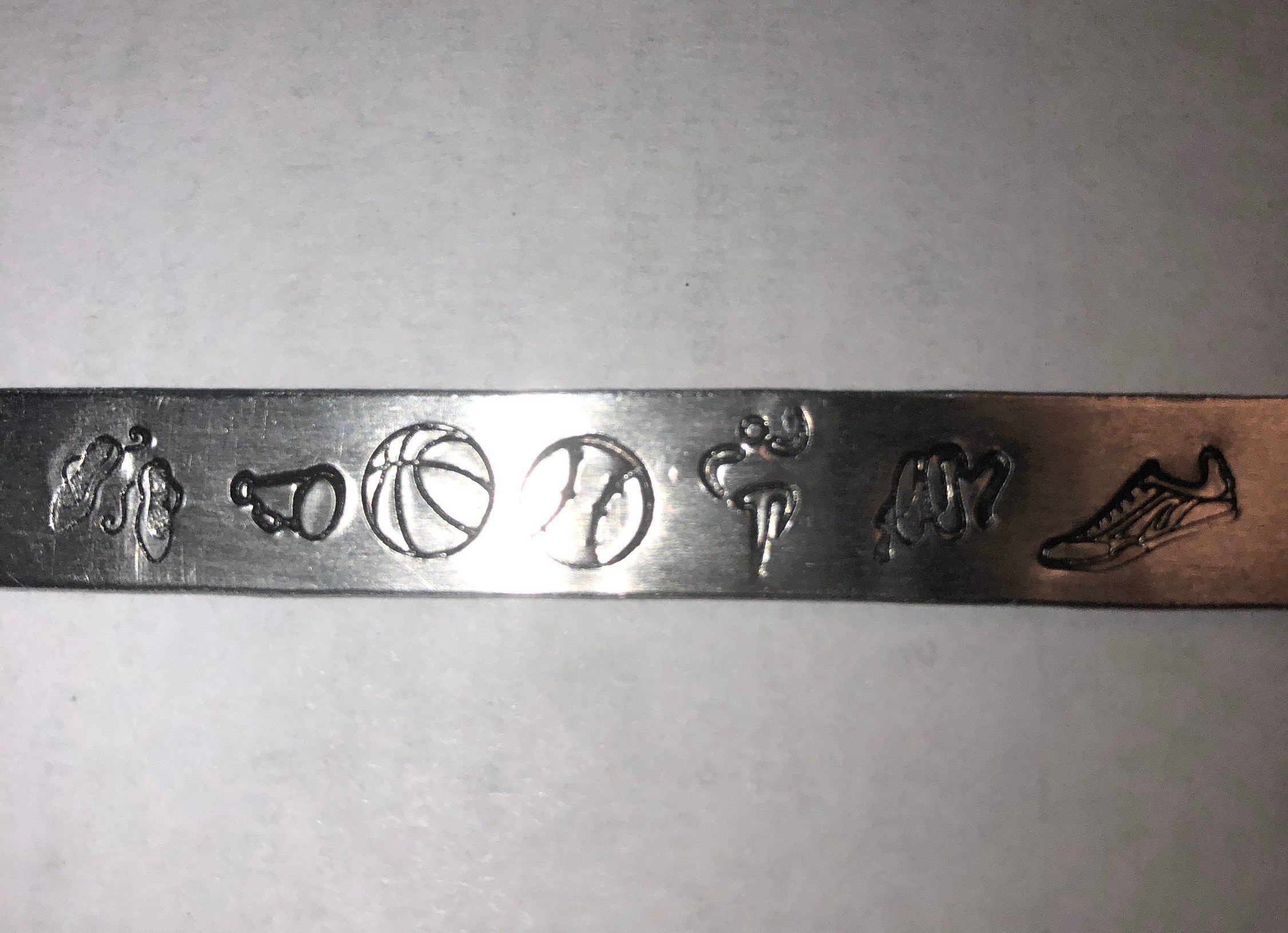 Pewter hand stamped cuff bracelet, gift personalized with name and school , custom handstamped jewelry, handstamped jewelry, view 5