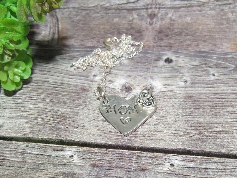 Personalized mom necklace , Pewter Mimi charm necklace, mothers jewelry, custom hand stamped jewelry gift for grandma
