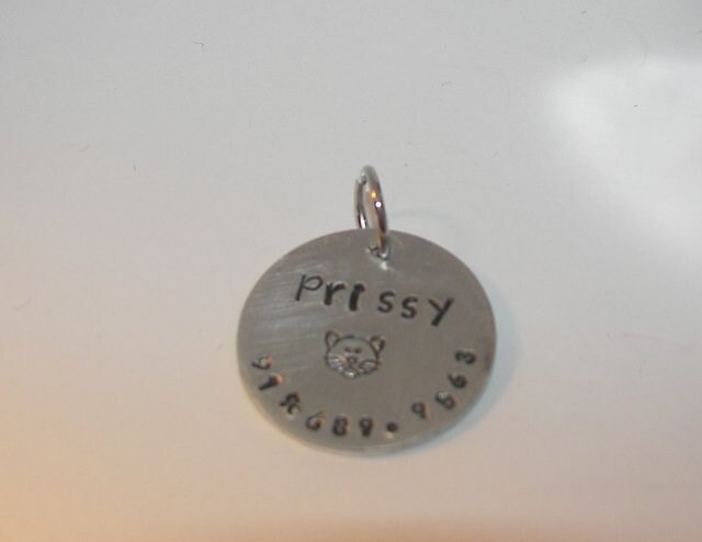 Pet Id tagPersonalized pet tag, hand stamped pet , dog id tag, Dog info tag, pet info tag, custom pet tag, custom stamped pet ID, view 2