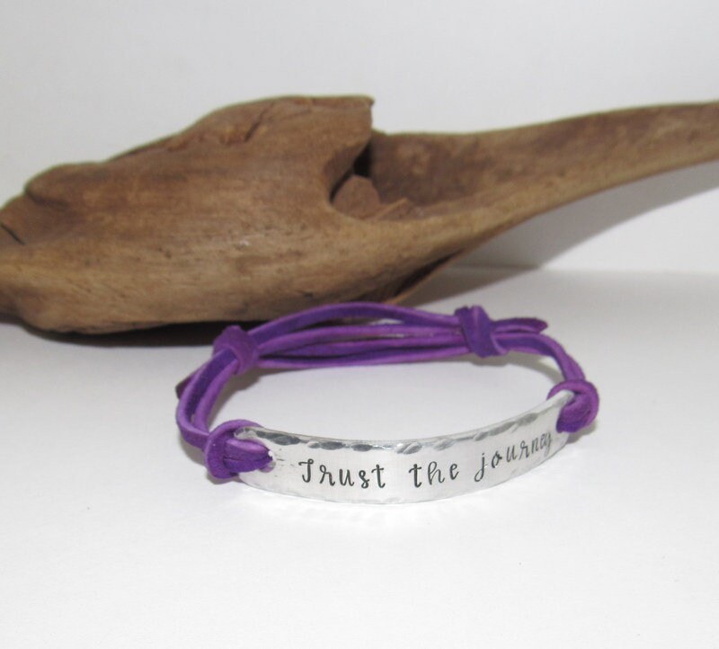Trust the journey , Personalized bracelet for women, custom paracard bracelet,custom bracelet, personalized jewelry, handstamped jewelry, view 4