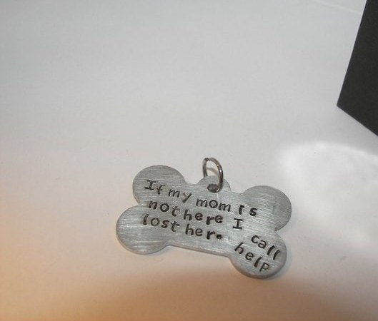 Pet Id tagPersonalized pet tag, hand stamped pet , dog id tag, Dog info tag, pet info tag, custom pet tag, custom stamped pet ID, view 6