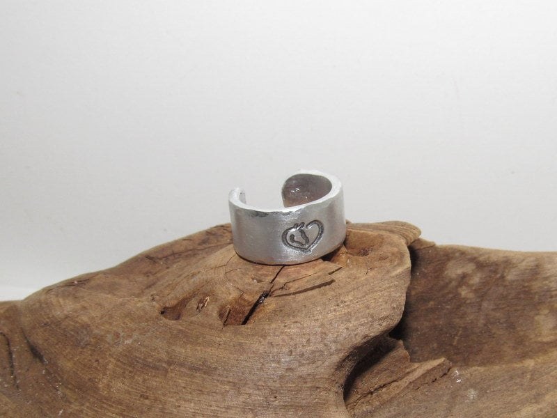 Horse heart Adjustable stamped ring, horse lover aluminum ring, inspiration rings, adjustable silver ring, stamped jewelry,