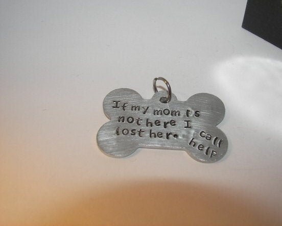 Pet Id tagPersonalized pet tag, hand stamped pet , dog id tag, Dog info tag, pet info tag, custom pet tag, custom stamped pet ID, view 5