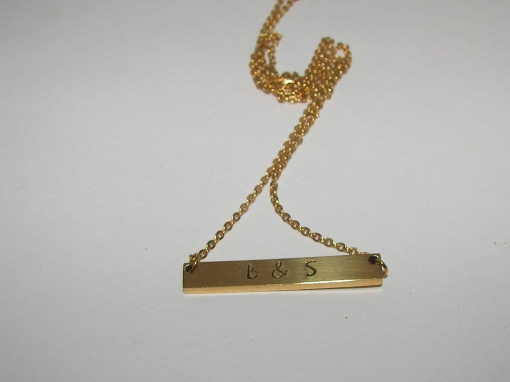 skinny bar necklace with kids names, personalized jewelry for mom, mommy necklace for her, custom hand stamped jewelry, view 5