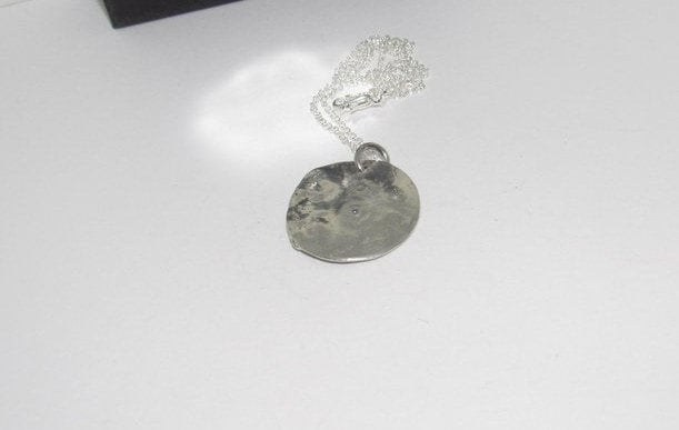 Personalized mom necklace with birthstone, Pewter family charm necklace, mothers jewelry, custom hand stamped jewelry gift for grandma, view 4