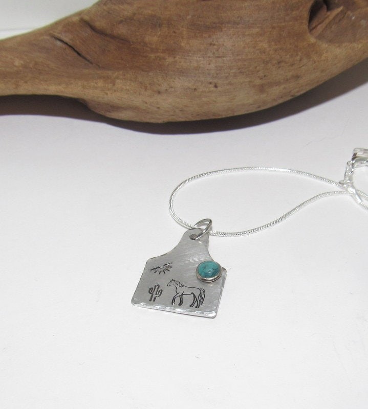 Cow tag Mule necklace for her, personalized necklace pendant, horse lover gift, western jewelry for her, pendant necklace, view 6