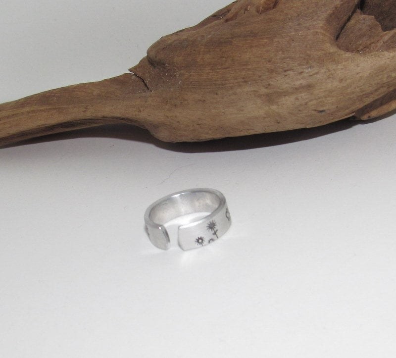 Be Kind ring, Inspirational Ring, adjustable ring ,Personalized Hand Stamped Ring, Aluminum Hand Stamped Ring, design your own ring, view 4