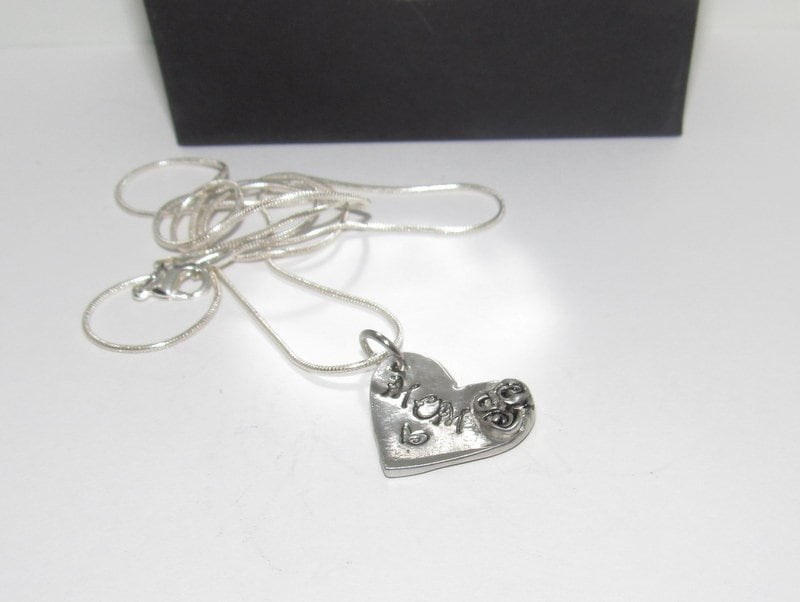 Personalized mom necklace , Pewter Mimi charm necklace, mothers jewelry, custom hand stamped jewelry gift for grandma, view 7