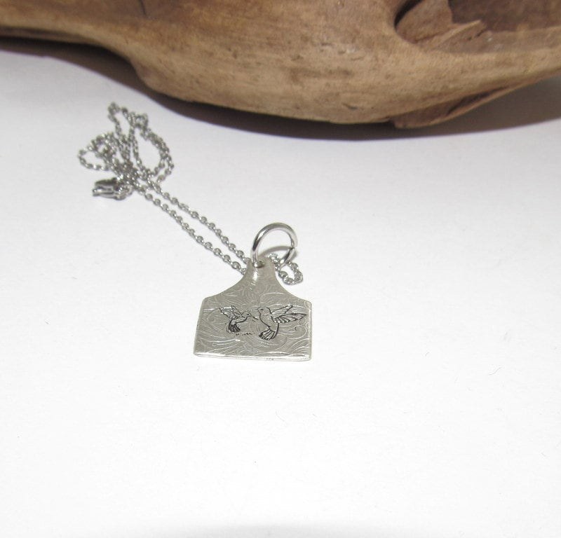 Sterling silver Humming bird necklace , personalized necklace pendant, bird necklace, western jewelry for her, pendant necklace, view 4