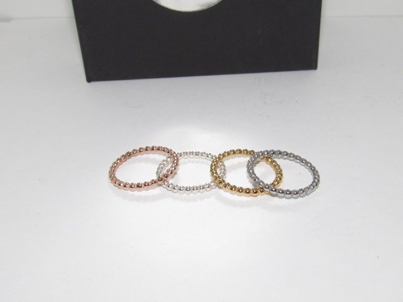 sterling silver bead rings, skinny stacking ring set, bead spacer ring set, personalized jewelry, stacking spacer ring, view 4