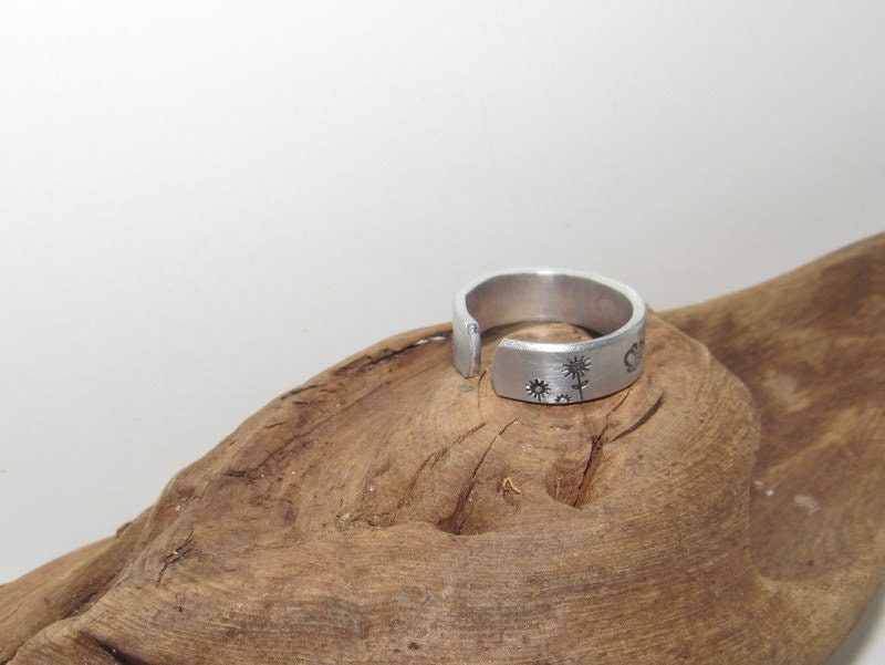 Be Kind ring, Inspirational Ring, adjustable ring ,Personalized Hand Stamped Ring, Aluminum Hand Stamped Ring, design your own ring, view 7