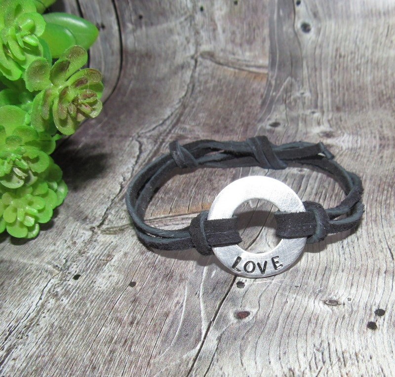 Pewter washer word bracelet, personalized stamped washer , kids name bracelet , pick your word bracelet, , hand stamped jewelry