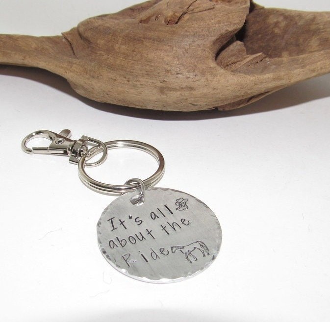 It is all about the ride keyring for horse lovers, gift for best friend, gift for dad or mom, horse rider gift, wester keyring
