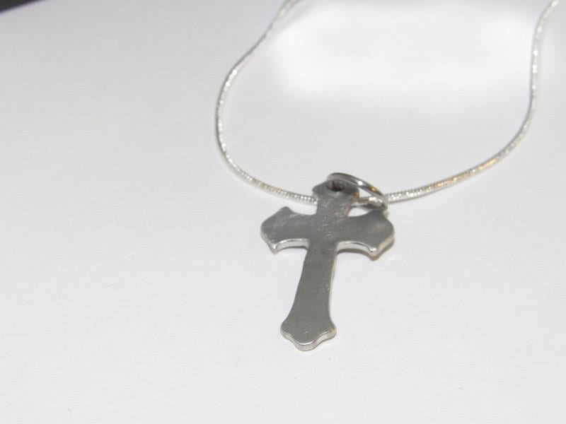 personalized Faith cross necklace, personalized cross jewelry, custom stamped Faith gift for mom, best friend encouragement gift, view 6