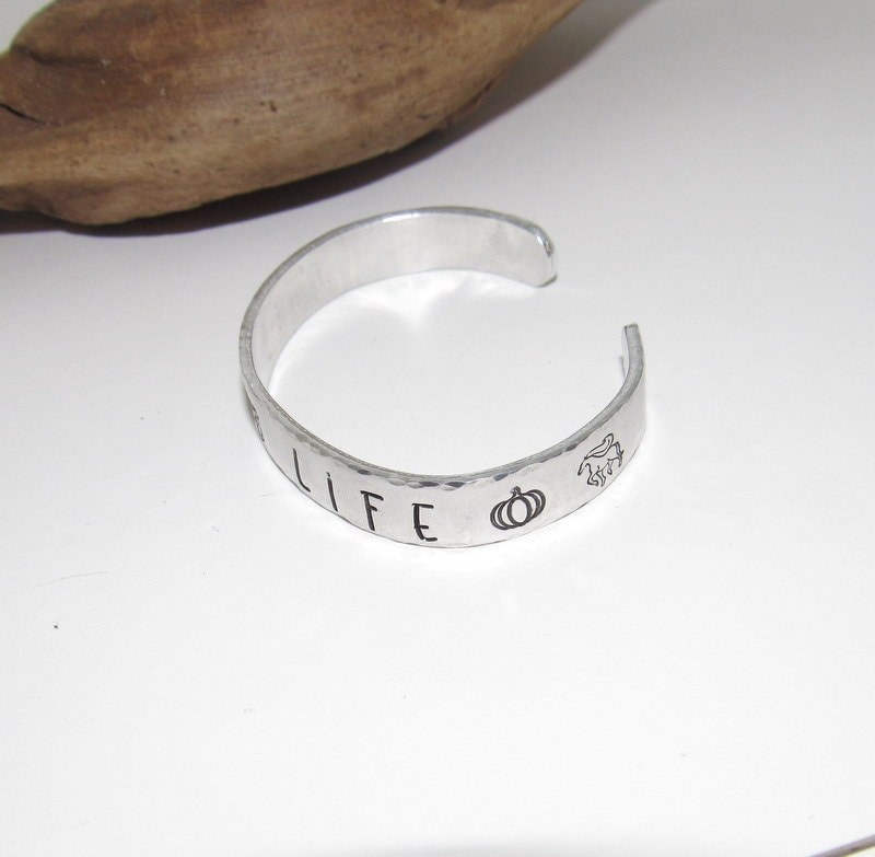 Farm life cuff bracelet , Personalized Adjustable stamped cuff bracelet, inspiration cuff, adjustable cuff stamped jewelry, boho cuff, view 3