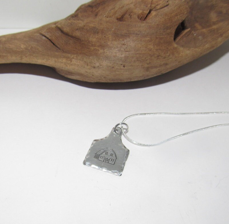 Cow tag Mule necklace for her, personalized necklace pendant, horse lover gift, western jewelry for her, pendant necklace, view 2