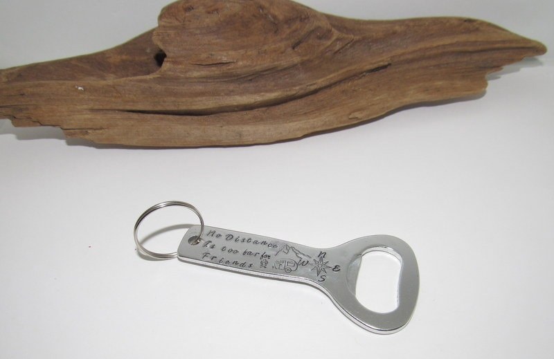 long distance friendship gift, keyring bottle opener, bartender gift, groomsman gift, bff gift housewarming gift, view 3