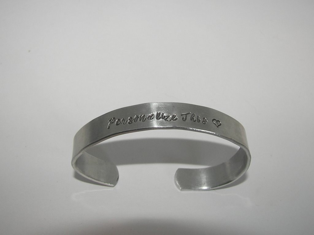 personalized cuff bracelet, custom handstamped jewelry, design your on bracelet, handstamped jewelry, view 6