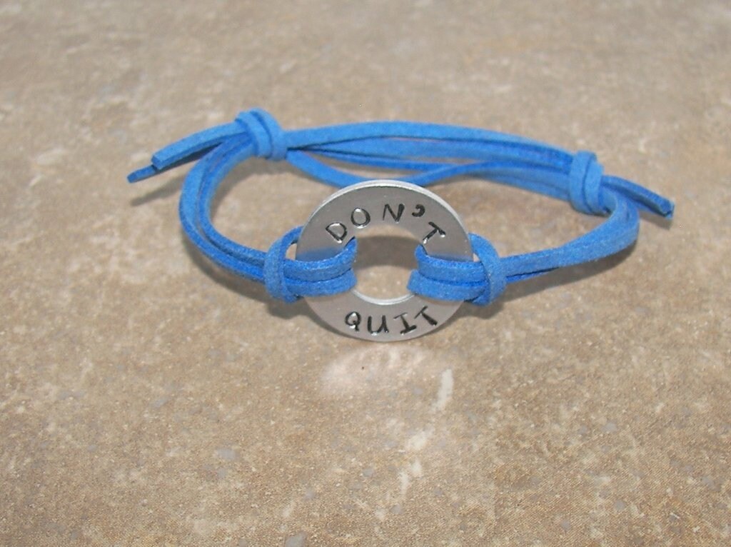 Custom pewter washer bracelet, personalized bracelets for women, bulk bracelets, create your own custom bracelet, handstamped jewelry, view 4