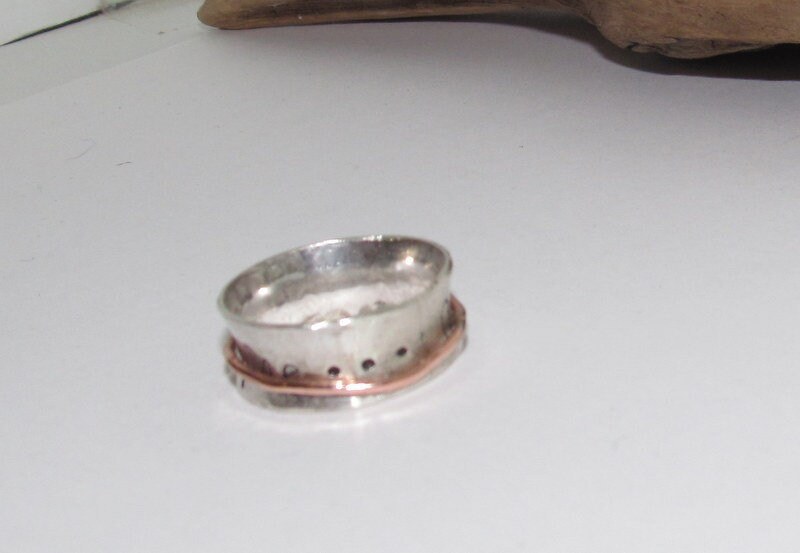 Sterling silver fidget ring, ring anxiety ring, Worry Ring for women , personalized fidget ring, custom silver ring, view 3