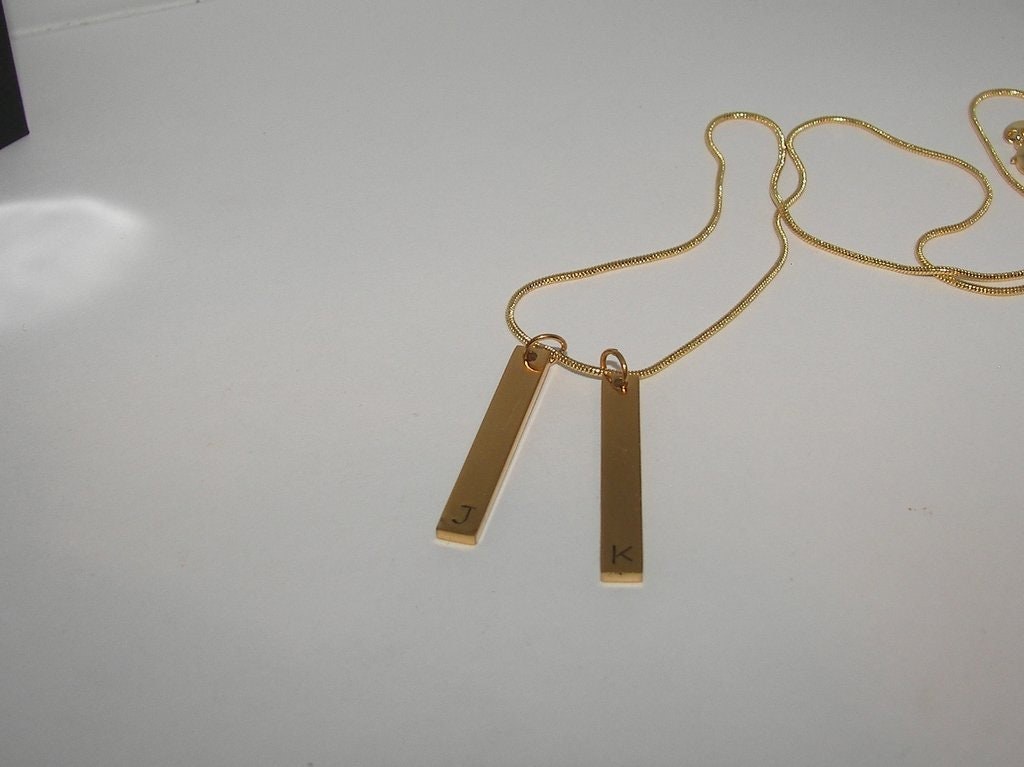 skinny bar necklace with kids names, personalized jewelry for mom, mommy necklace for her, custom hand stamped jewelry, view 2