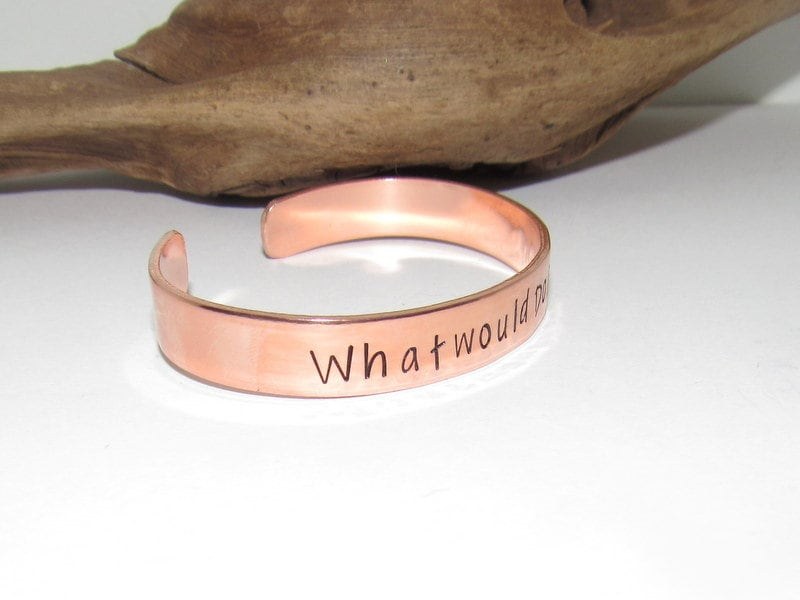 What would Dolly do cuff, country girl jewelry, custom stamped jewelry, personalized jewelry, brides maids gifts,, view 6