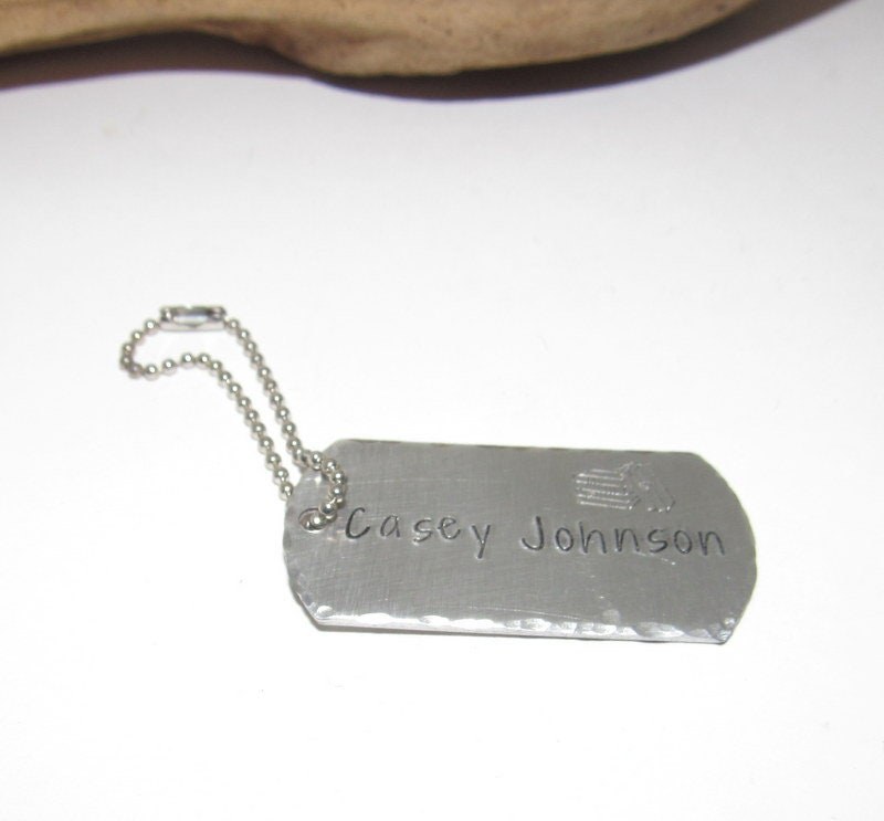 Personalized book back tag and lunch box tag, custom hand stamped school gifts, kids name tags ,, view 3