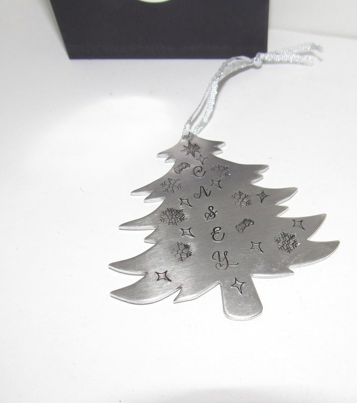Christmas stocking name charms, Tree ornaments , personalized stocking charms, custom stamped tree ornaments, stocking name tags