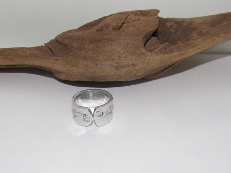 Humming bird Adjustable stamped ring, humming bird lover aluminum ring, inspiration rings, adjustable silver ring, stamped jewelry,, view 5