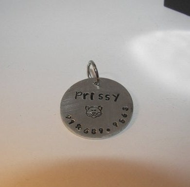 Pet Id tagPersonalized pet tag, hand stamped pet , dog id tag, Dog info tag, pet info tag, custom pet tag, custom stamped pet ID, view 3