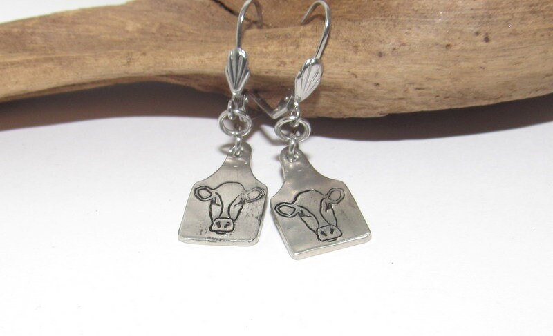 mule earrings, dangle drop earrings, donkey jewelry, farm life jewelry, personalized earrings, stamped jewelry, mule lover gift, view 5