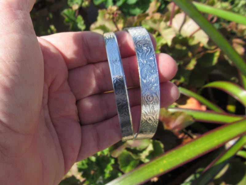 Paisley Floral Print Embossed Cuff, boho paisley jewelry, personalized cuff bracelet, Bff gift, western jewelry cuff,, view 2