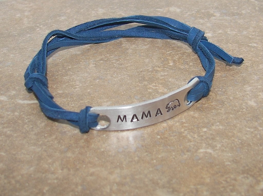 Mama bear bracelet, custom handstamped aluminum bar bracelet,personalized gift under 20-personalized, bracelets for women