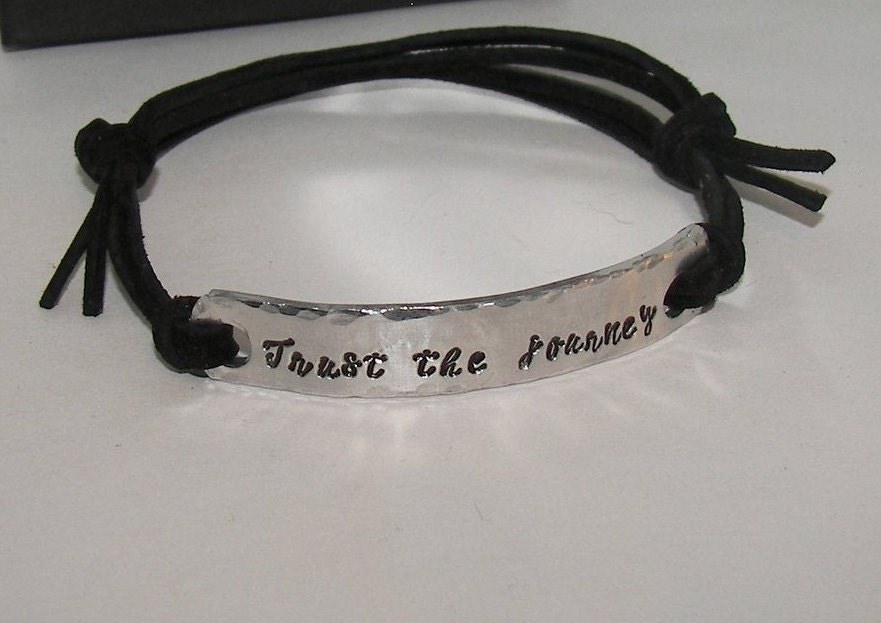 Trust the journey , Personalized bracelet for women, custom paracard bracelet,custom bracelet, personalized jewelry, handstamped jewelry, view 5