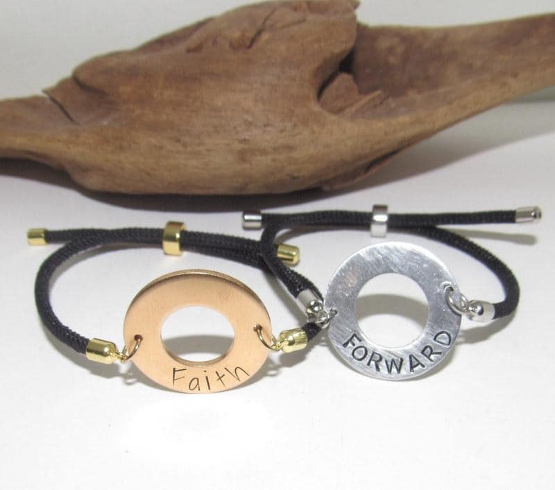 silver washer word bracelet, personalized stamped washer , kids name bracelet , pick your word bracelet, , hand stamped jewelry, view 5