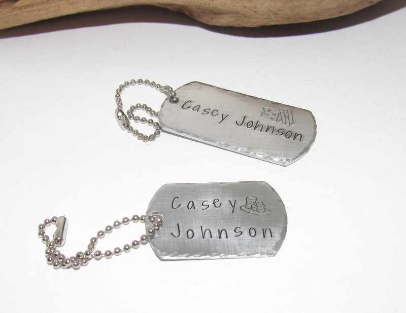 Personalized book back tag and lunch box tag, custom hand stamped school gifts, kids name tags ,
