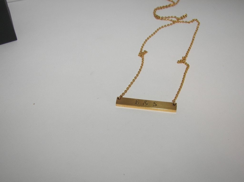 skinny bar necklace with kids names, personalized jewelry for mom, mommy necklace for her, custom hand stamped jewelry, view 4