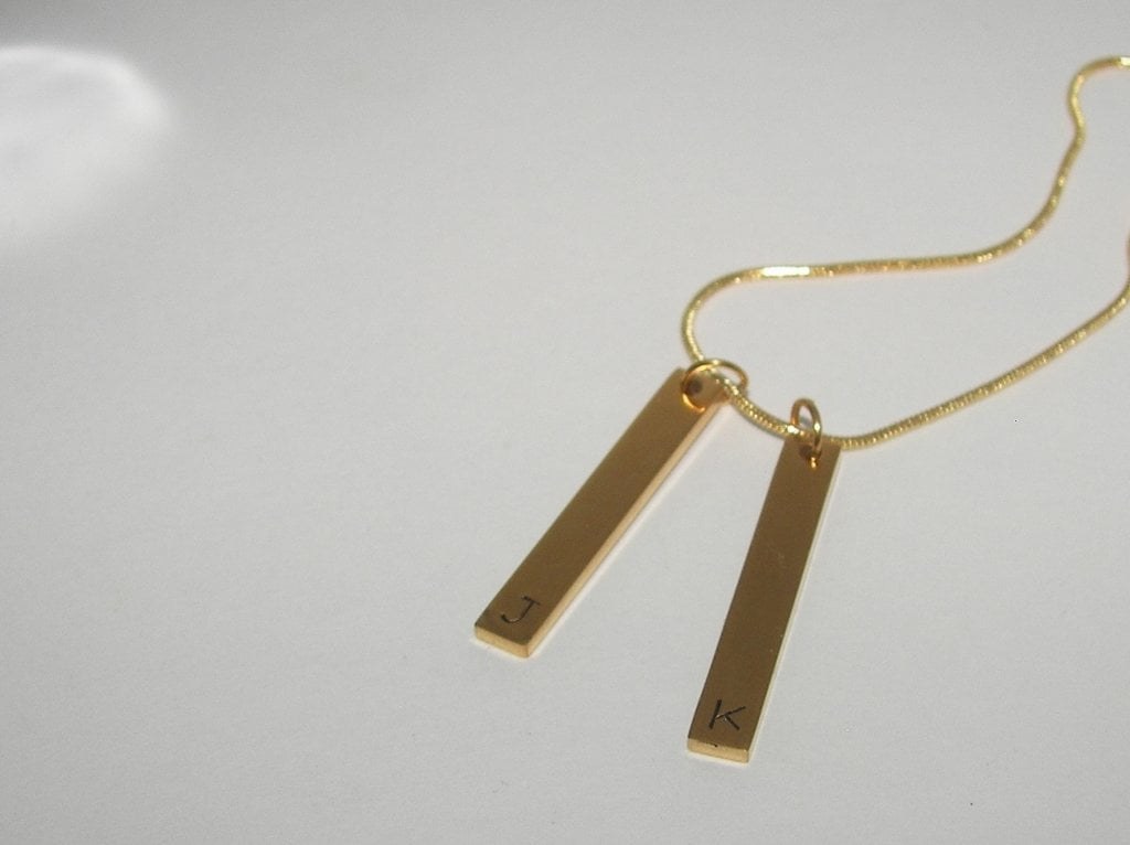 skinny bar necklace with kids names, personalized jewelry for mom, mommy necklace for her, custom hand stamped jewelry, view 3