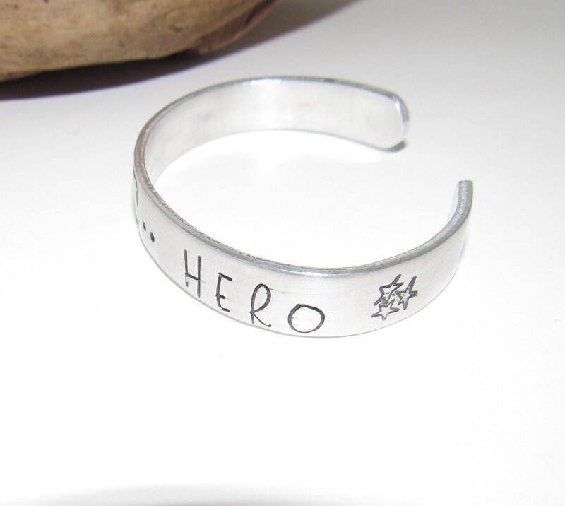 Law enforcement cuff bracelet, Police officers wife cuff, blueline jewelry, Personalized Adjustable stamped cuff bracelet, stamped jewelry,, view 3