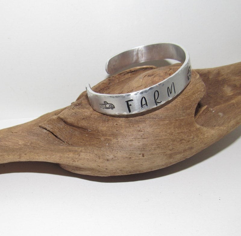 Farm life cuff bracelet , Personalized Adjustable stamped cuff bracelet, inspiration cuff, adjustable cuff stamped jewelry, boho cuff, view 7