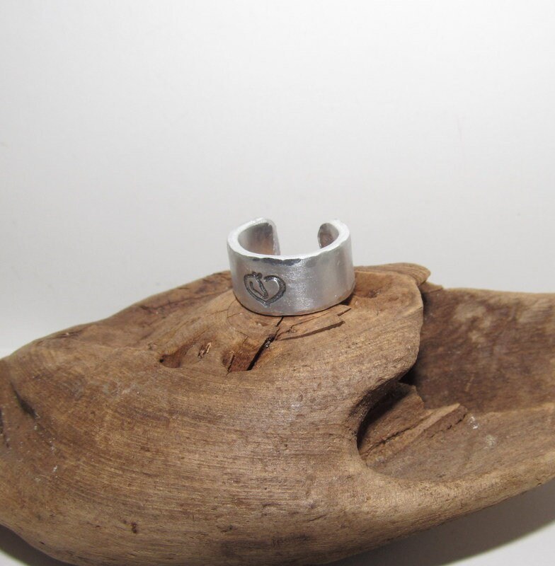 Horse heart Adjustable stamped ring, horse lover aluminum ring, inspiration rings, adjustable silver ring, stamped jewelry,, view 4