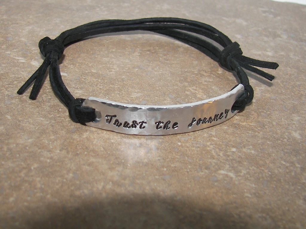 Trust the journey , Personalized bracelet for women, custom paracard bracelet,custom bracelet, personalized jewelry, handstamped jewelry, view 7